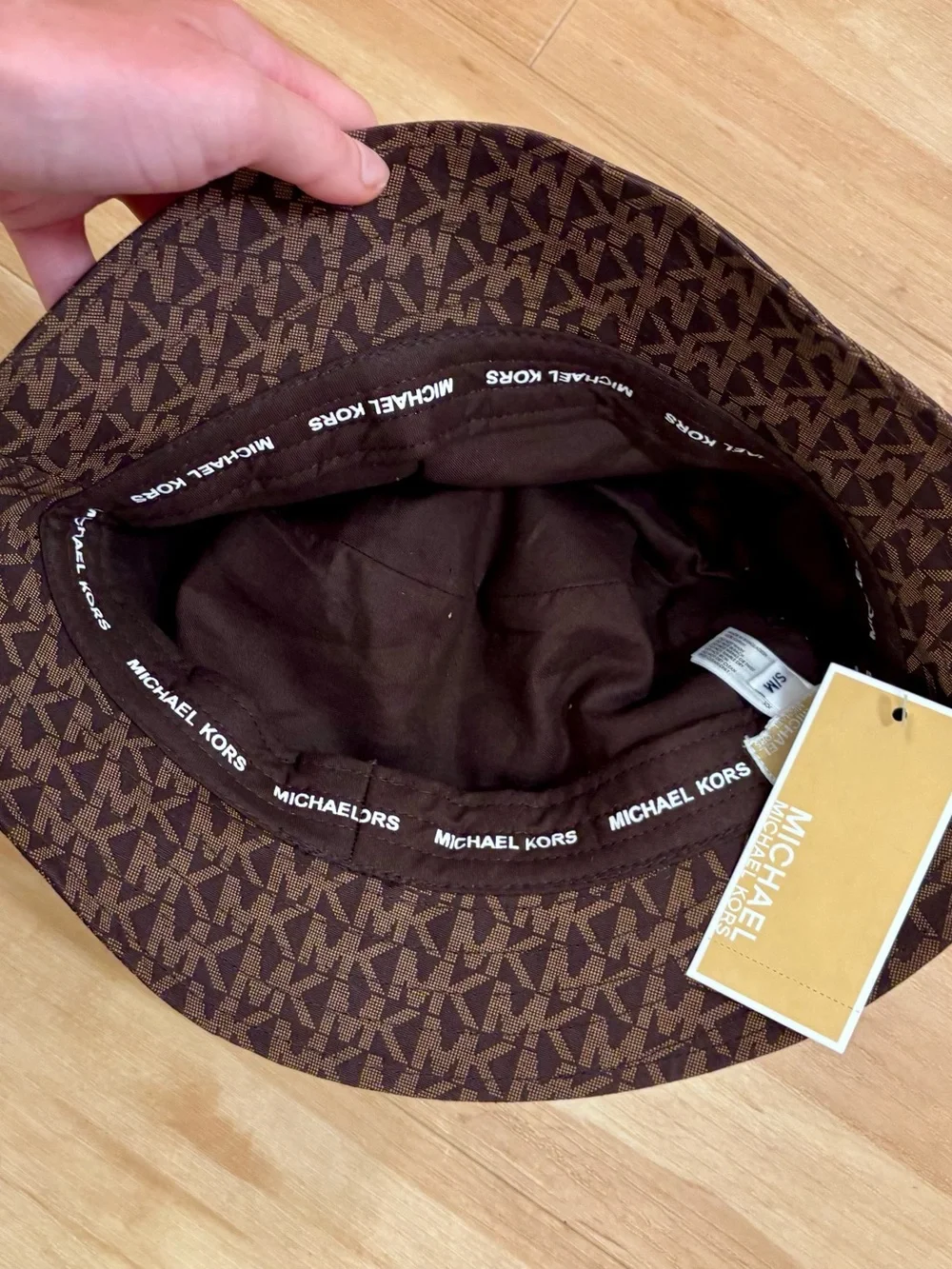 Michael Kors Dark Brown MK Signature Bucket Hat